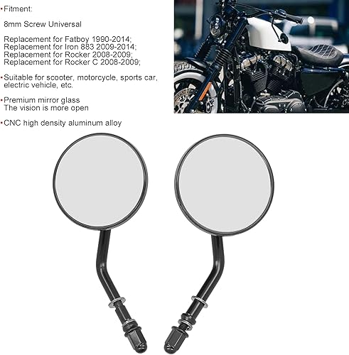 Miniatura 4 de Espejo retrovisor, antienvejecimiento espejo de motocicleta multiusos, resistente al desgaste, redondo para scooter para coche deportivo para