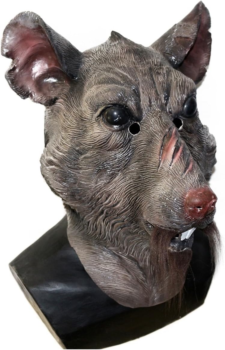 Adult New Mutant Rat Head Animal Costume Face Splinter Halloween Mouse Mask Brown