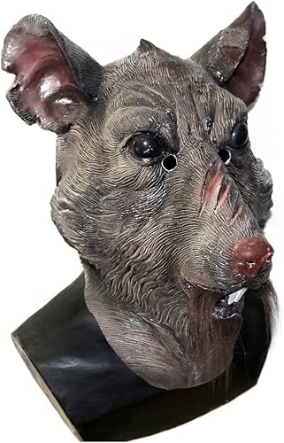 Miniatura 2 de Máscara de látex con astillas de rata, máscara de monstruo de ratón, disfraz de película, disfraz de fiesta de cosplay, máscara de tortugas