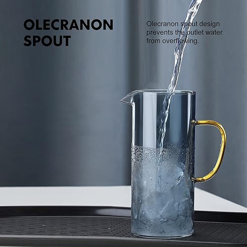 Miniatura 3 de Hemoton Jarra de limonada de vidrio, tetera de té helado, jarra de té caliente, gran capacidad, bebidas de agua fría, tetera, taza de café para