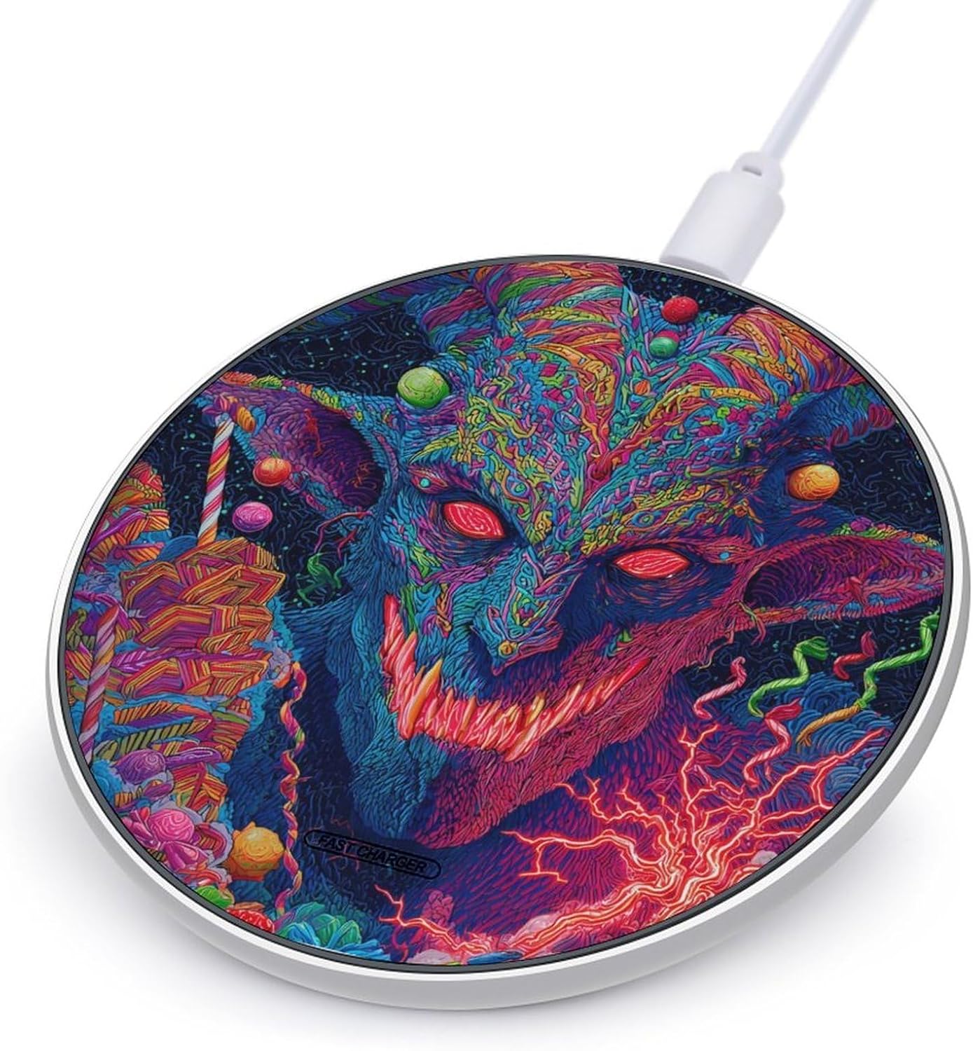Christmas Krampus Devil Fast Portable Charger 10W Funny Graphic Phone Charging Pad with USB Cable