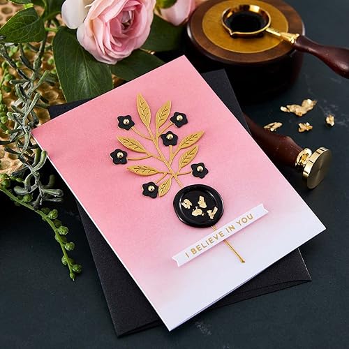 Miniatura 3 de Sealed by Spellbinders - Paquete de 5 sellos de cera y asas - Forever Rose, Mystic Butterfly, Mandala, Love You Heart, círculo sólido de 1 pulgada