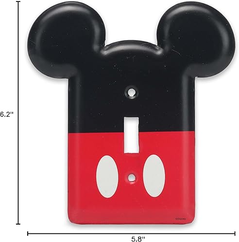 Miniatura 7 de Disney Mickey Mouse - Placa de metal para interruptor de luz, decoración de placa de interruptor de Mickey Mouse para dormitorio de niños, sala de