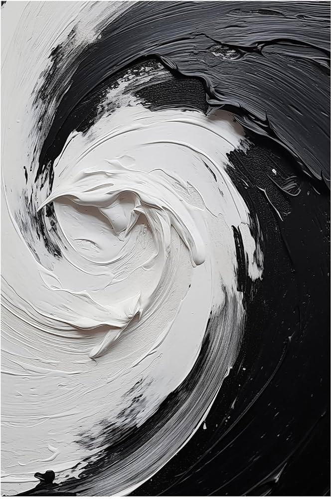 Amazon.co.jp: Taedfalesy フレームなし モノクロ抽象画 モダン ミニマ