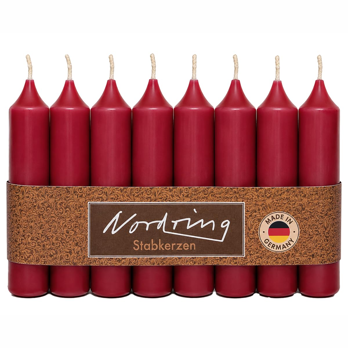 Nordring 8 Stück Stabkerzen rot 2,2 x 11 cm hoch