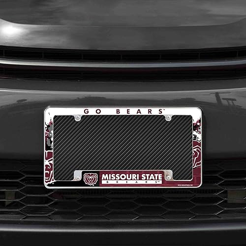 Miniatura 52 de Rico Industries NCAA Marco de matrícula estándar cromado de 12 x 6 pulgadas para automóvil, camión, SUV (escuelas L-M)