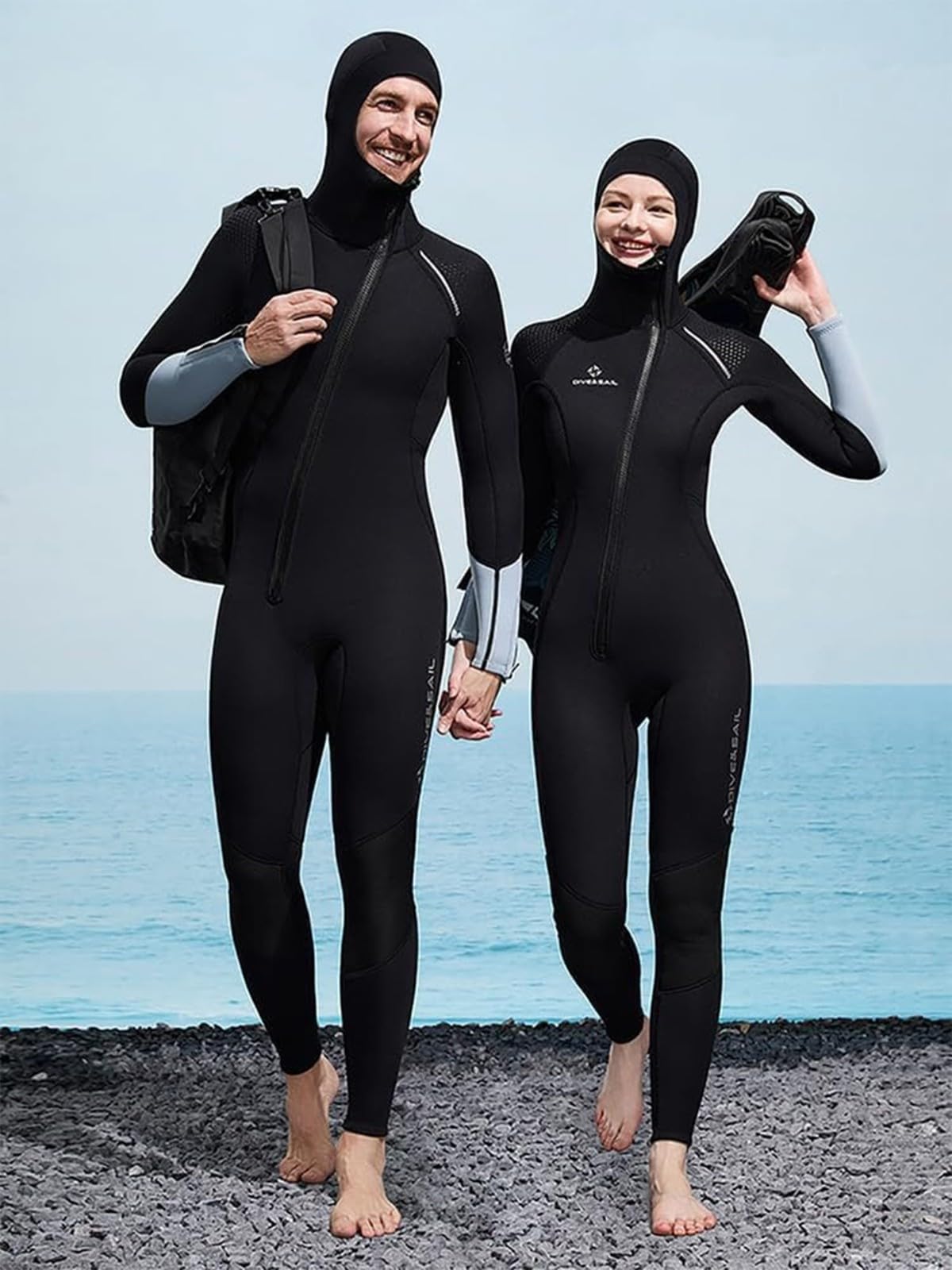 REHOOF Muta in Neoprene 3 Mm per Donna E Uomo,Monopiece Wetsuit,Tuta da Immersione Intera Monopezzo con Zip Frontale E Cappuccio,Ideale per Snorkeling, Canoa E Immersioni Subacquee, Surf Women's,XS