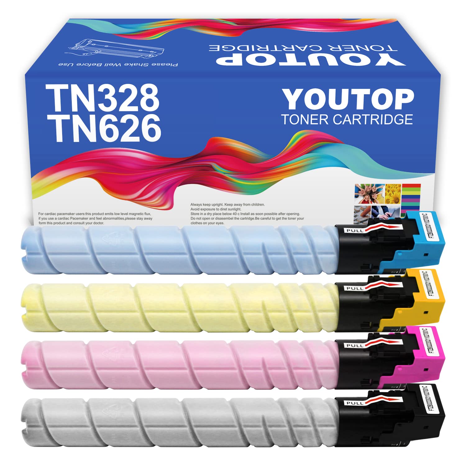 YOUTOP4PK TN328 TN626 TN330 TN628 Toner Cartridge Compatible for Konica Minolta Bizhub C300i C360i C250i C7130i C450i C550i C650i