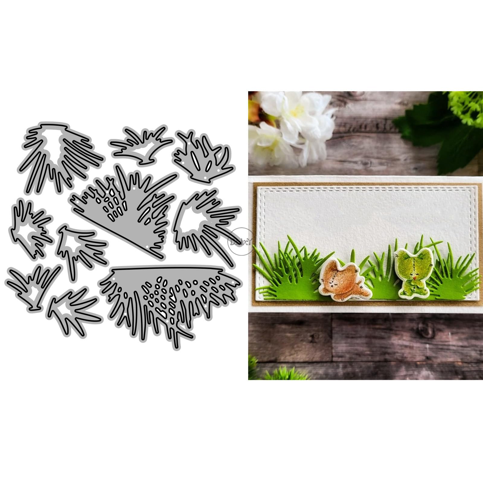 DzIxY Combination Grass Lace Metal Cutting Dies for Card Making Kit Embossing Paper Die Cuts Scrapbook Machine Stencils Storage Pockets Supplies — image 1