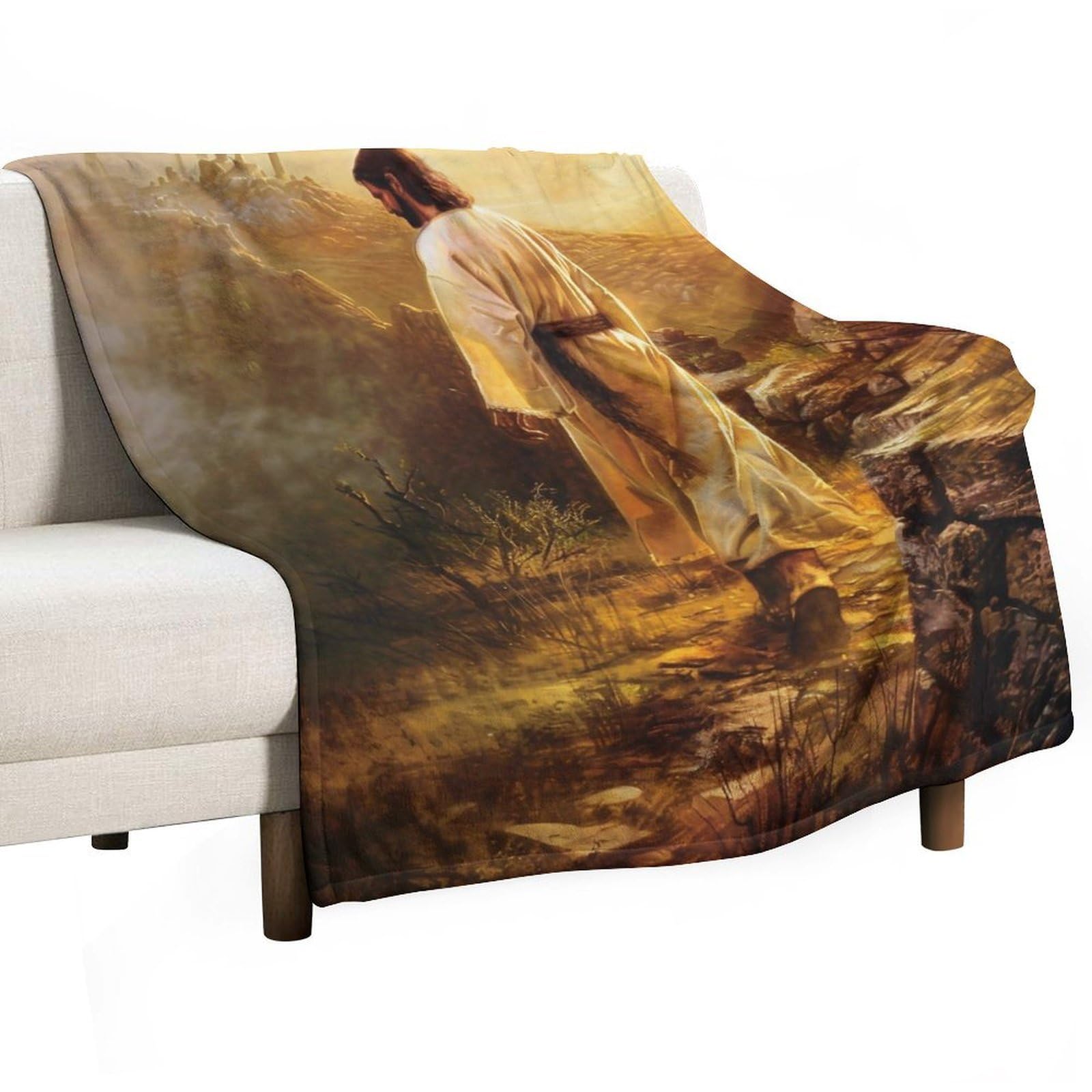 YHGSREUOH Jesus Leaving The Tomb 02 Flannel Blankets Fleece Soft Throw Lightweight Plush Gifts for Couch, Bed, Cozy Sofa Plush, Chair, Lovers 150x200cm(60x80in)