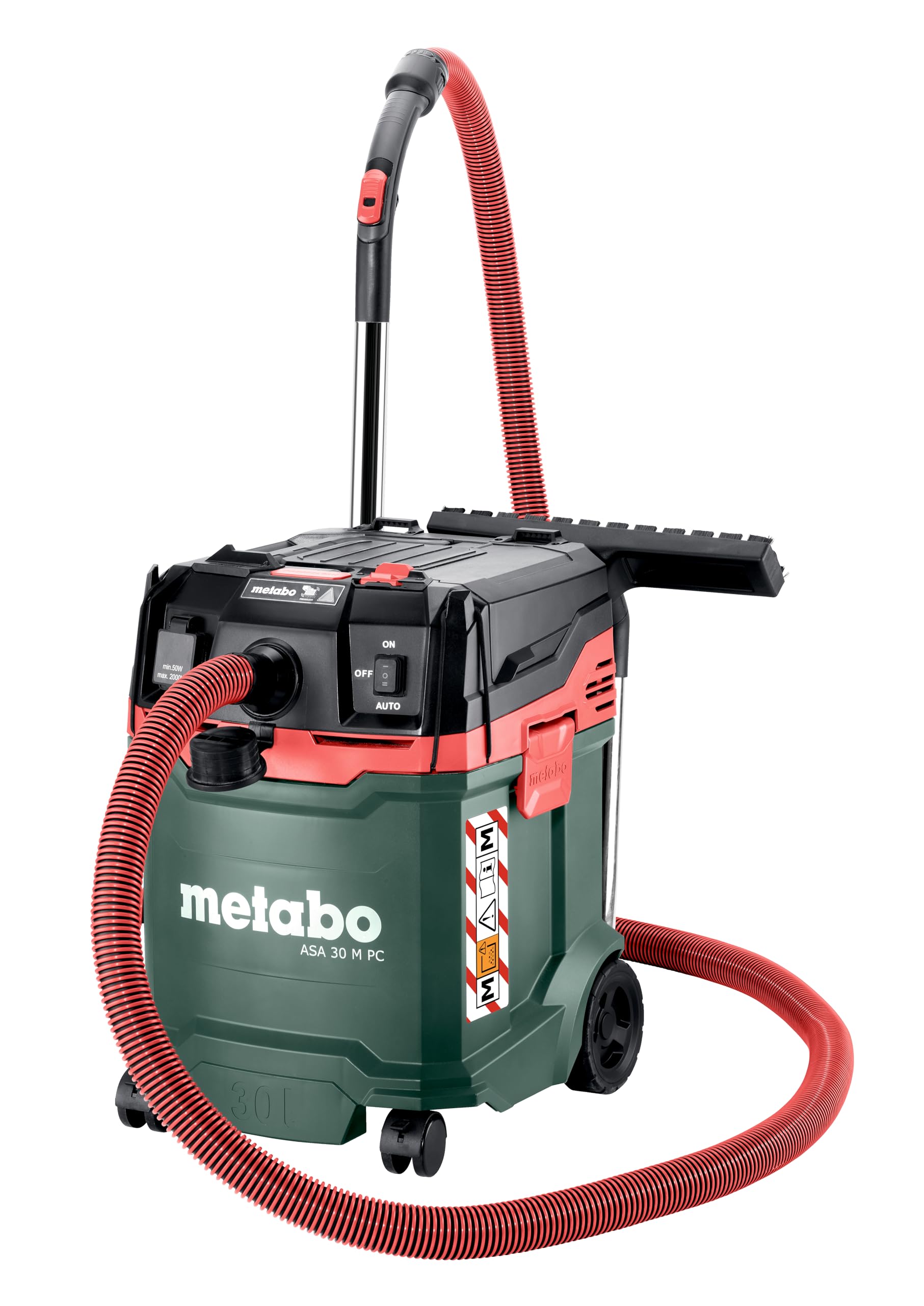 Metabo ASA 30 M PC Odkurzacz uniwersalny - Odkurzacz do pracy na mokro/sucho ze zintegrowanym czyszczeniem filtra - długość kabla 8 m