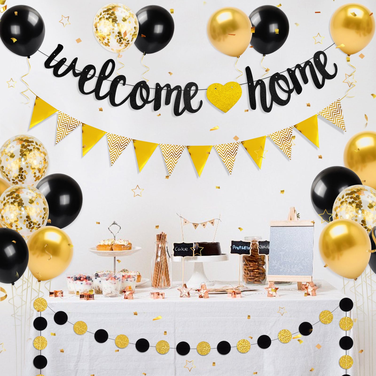 Décoration La Maison, Guirlande Bienvenue À La Maison Ballons Noirs Et