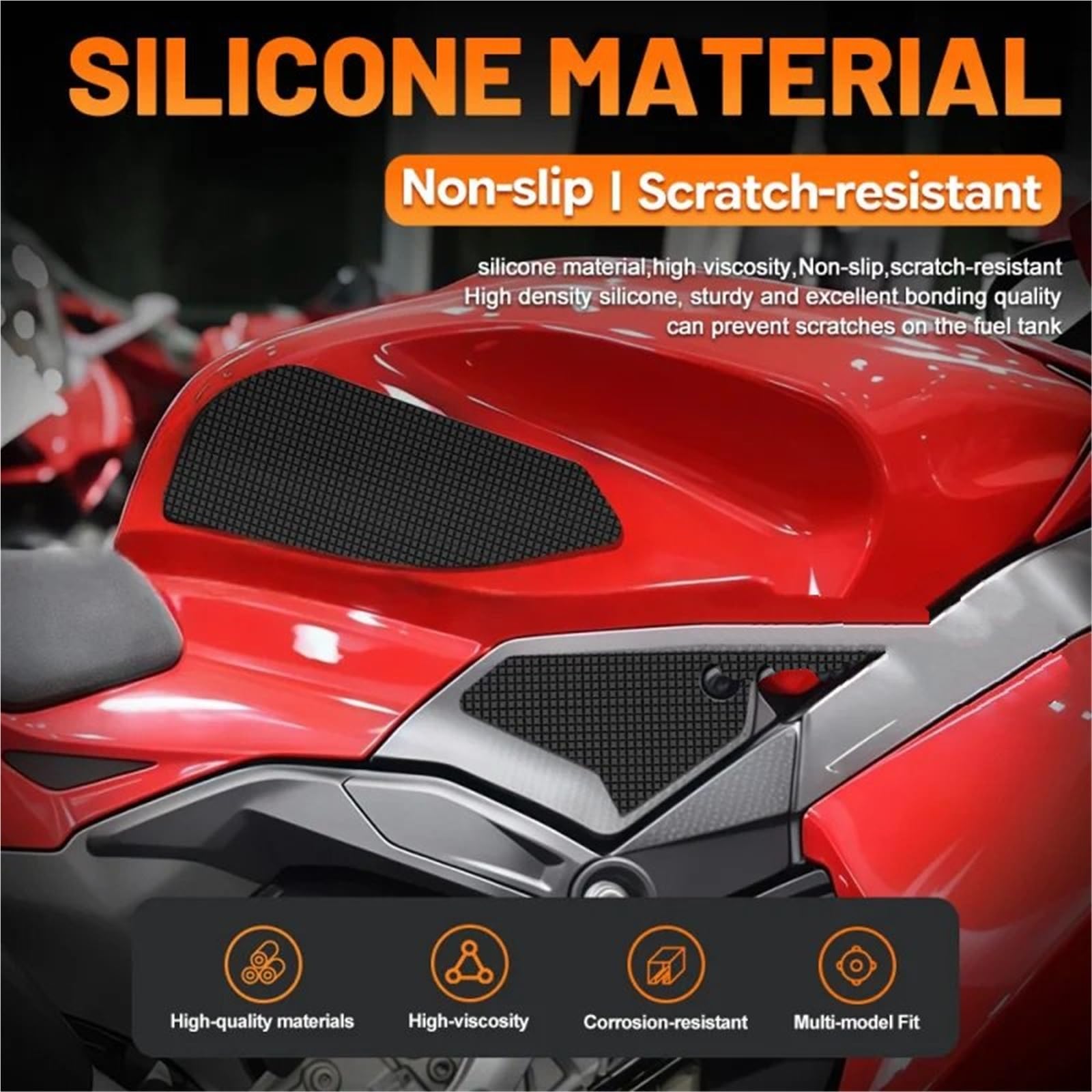 Adatto per Ducati Panigale V4 V4S /SP2 2025 Ginocchiere antiscivolo protezione forcella(A)