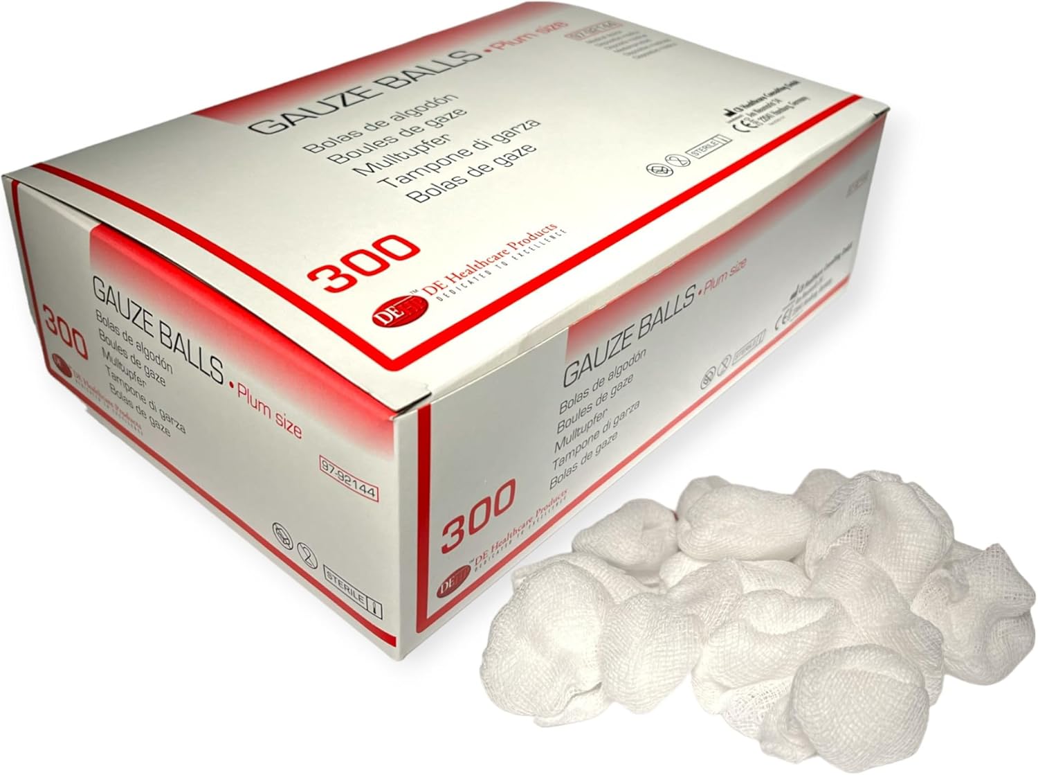 DE Healthcare Products Gauze Swabs Pack of 300 Sterile Suction Swabs - Plum Size