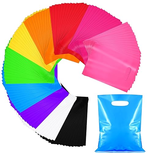 Patelai 500 bolsas de plástico pequeñas de regalo de 7.9 x 11.8 pulgadas, pequeñas bolsas de plástico con asas, recuerdos de fiesta para fiestas de