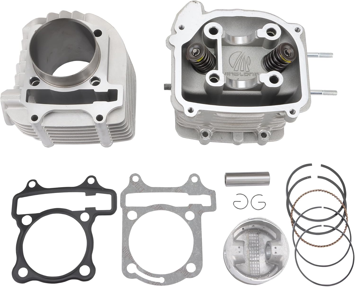 WOOSTAR 62.5mm Big Bore Complete Cylinder and Cylinder Head Rebuild Kit Replacement for 4 Stroke GY6 170cc 180cc 200cc 1P63QML Engine Chinese ATV Quad 4 Wheeler Go Kart Scooter