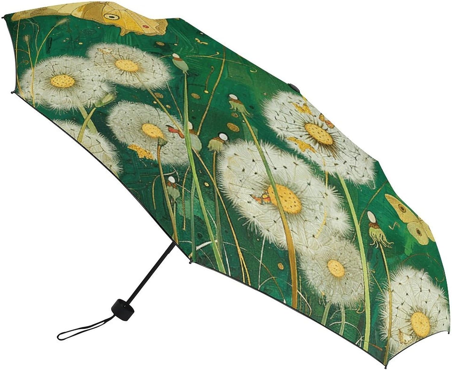 Windproof Travel Umbrella Yellow Butterfly Pattern Folding Small Sun Umbrella Lightweight Small And Compact Suit for Pocket