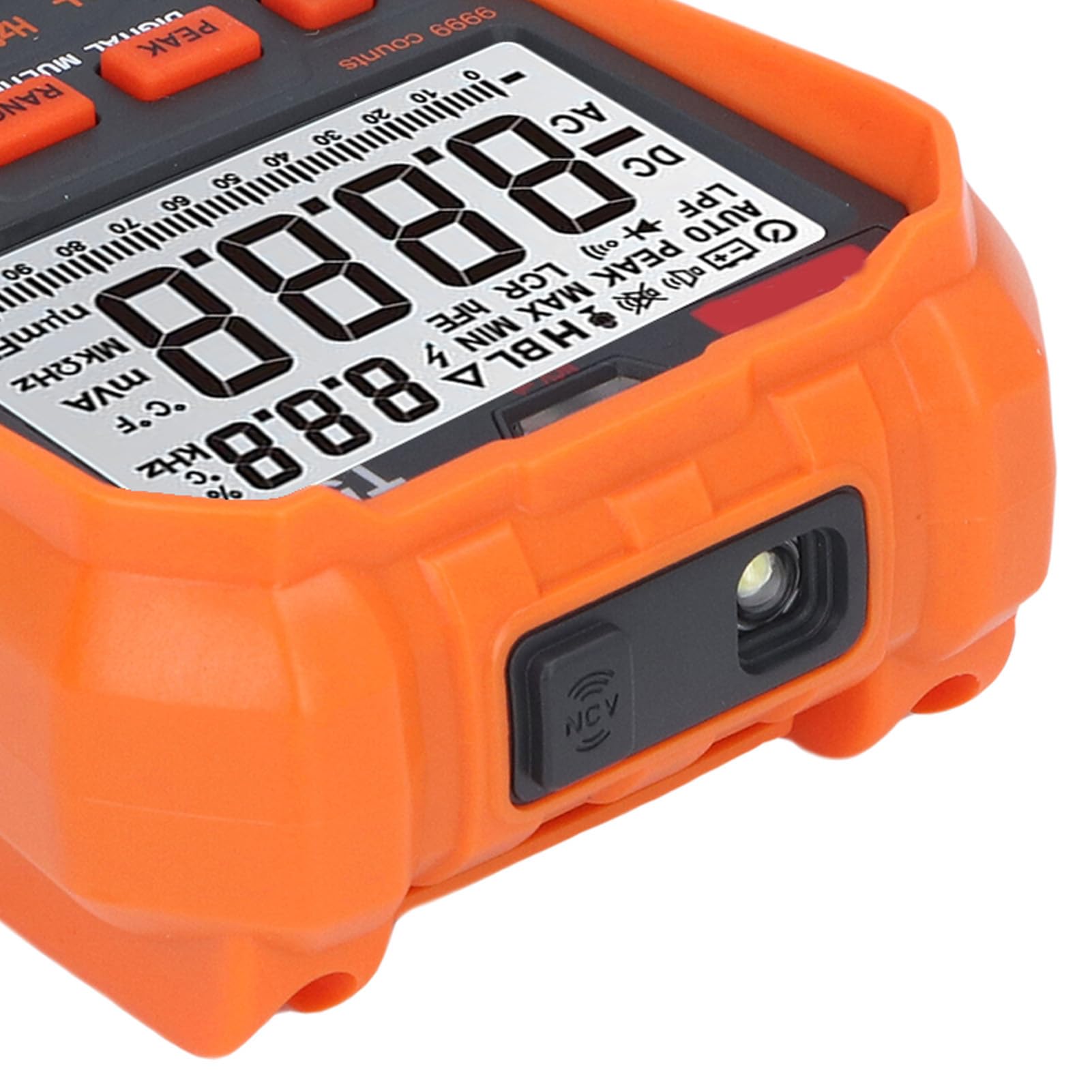 Jeffergarden Multimetro Digitale 9999 Conteggi TRMS Auto-Ranging Rilevatore NCV con Retroilluminazione Torcia Custodia in Silicone per Tensione Corrente AC DC Resistenza Capacità Frequenza