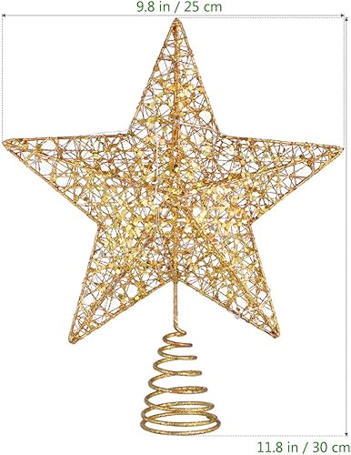 Miniatura 4 de STOBOK Luces de estrella para árbol de Navidad, dorado (dorado 1)