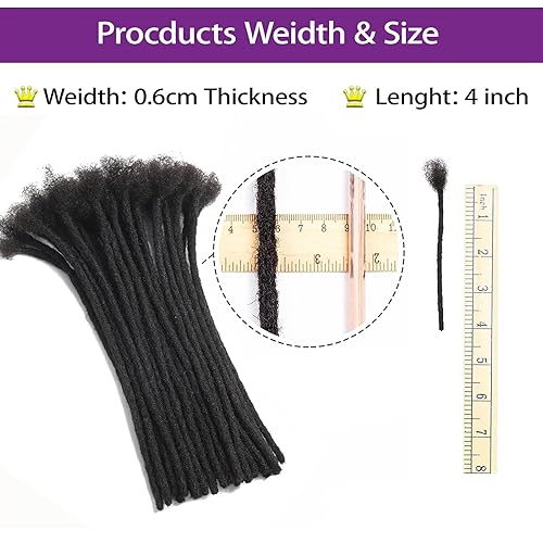 Miniatura 4 de Afro Kinkys - Cabello humano a granel para extensiones de rastas, rizos y trenzas, 8 pulgadas, cabello afro a granel 100% cabello humano, 1.06 oz