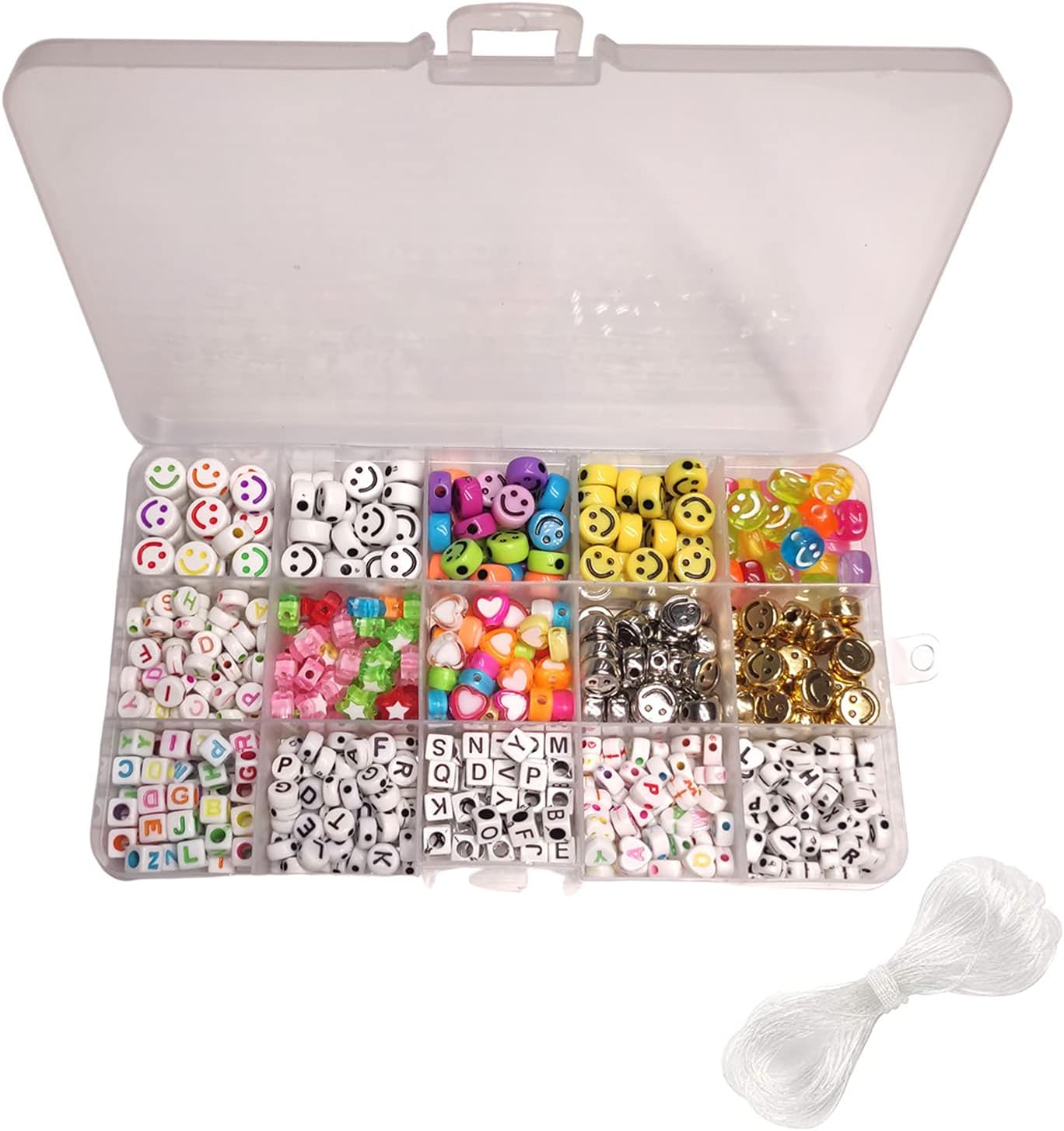 Buy 660pcs Bracelet Kit Smiley Face Beads Craft Kit Acrylic Mixcolor Letter Beads Happy Face Spacer Bead For Women Jewelry Making Online In Turkey B0972mkqfc