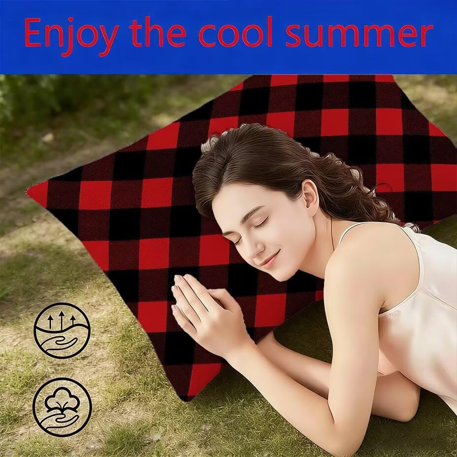Housse de Coussin Extérieur Antitache Imperméable Rouge 40x60 Salon de Jardin - 4