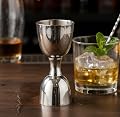 eSplanade Brass Liquor Peg Measuring Glass Jigger Bar Tool - Double Sided - 30 and 60 ml - Silver