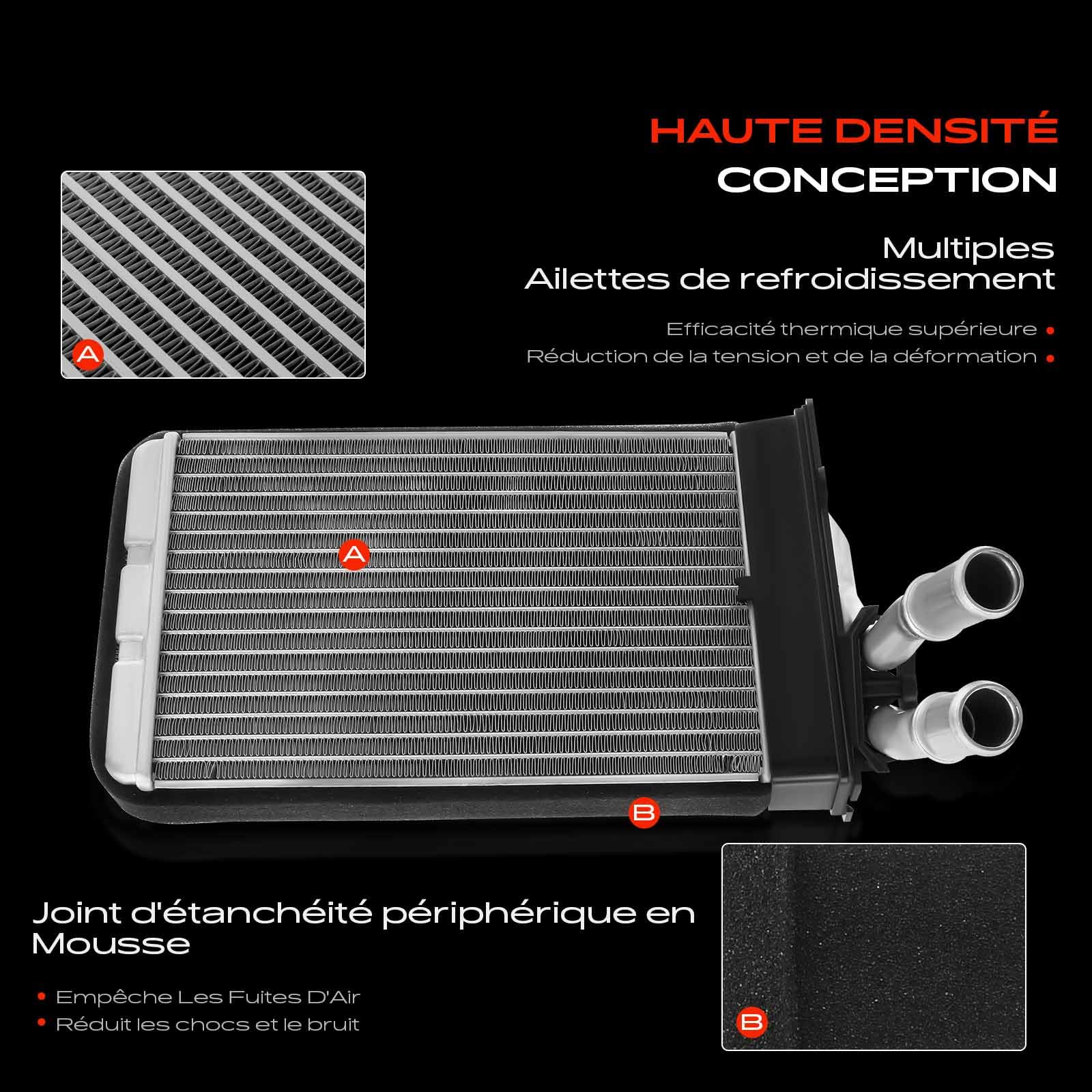 Frankberg Échangeur de chaleur pour chauffage intérieur | Compatible avec: P.a.s.s.a.t Variant 3B5, 80 Avant 8C5, P.a.s.s.a.t Variant 3B6, 80 893 894 8A2, P.a.s.s.a.t 3B3