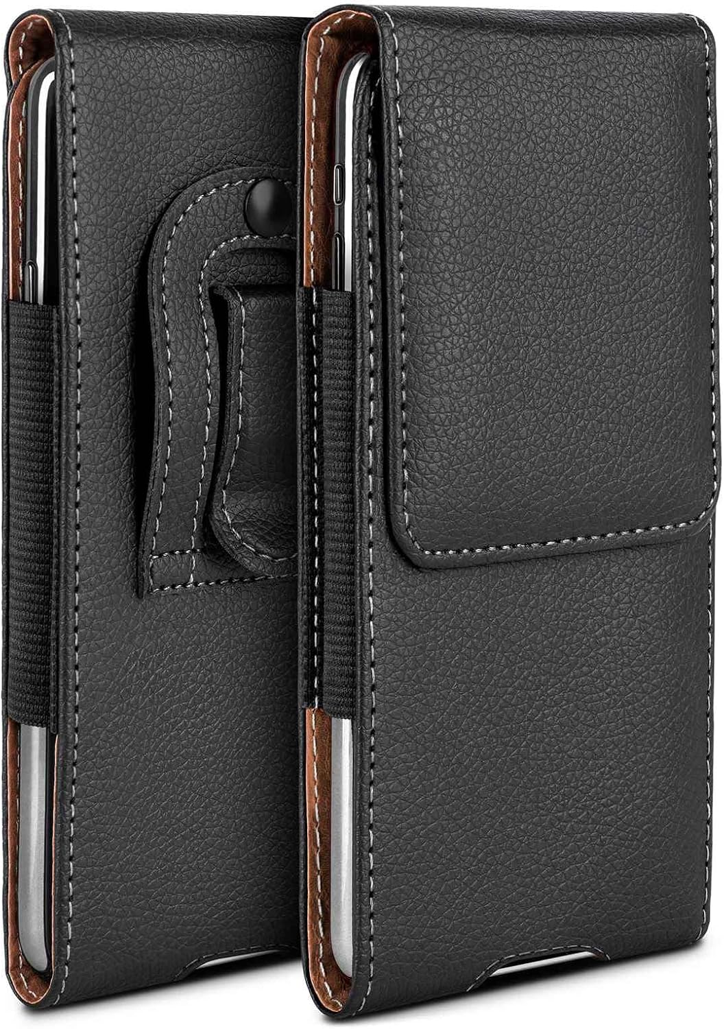 moex Plug Case Compatible with Huawei Mate 20 Lite Case with Belt Clip Mobile Phone Belt Bag Made of Vegan Leather Mobile Phone Case for Inserting Foldable Flip Protective Case Black