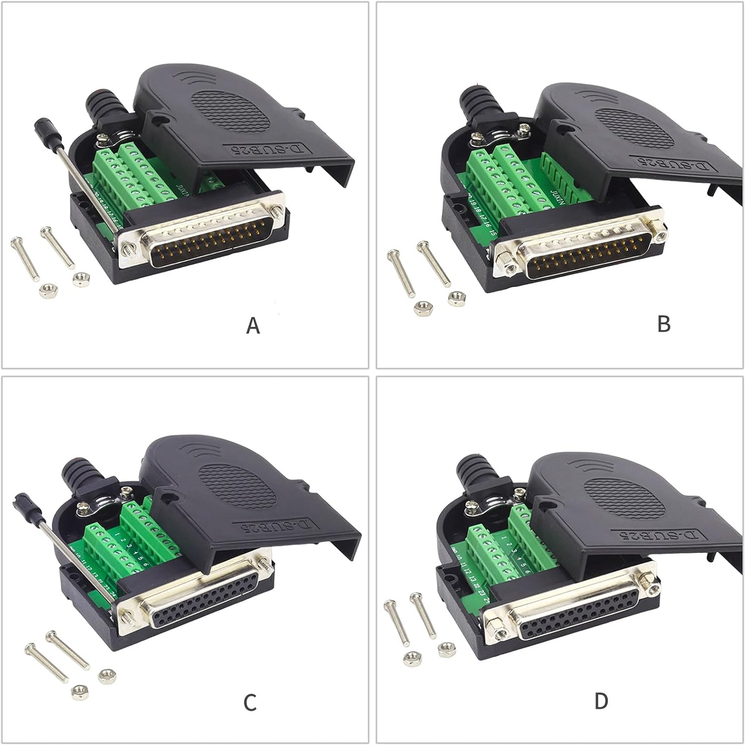 RS232 DB25 Solderless Adapter Flexible Wire Protections Sleeve RS232 Joint Industrial Instrument Compatible