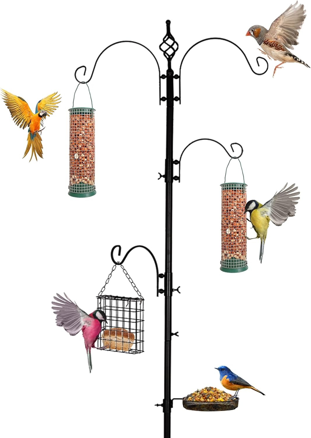 AIWFL Bird Feeding Station Kit 91inch Deluxe Bird Feeder Pole Wild Bird