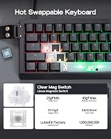 EPOMAKER HE68 Lite Hall Effect Gaming Billentyűzet 8K Polling Fekete 5