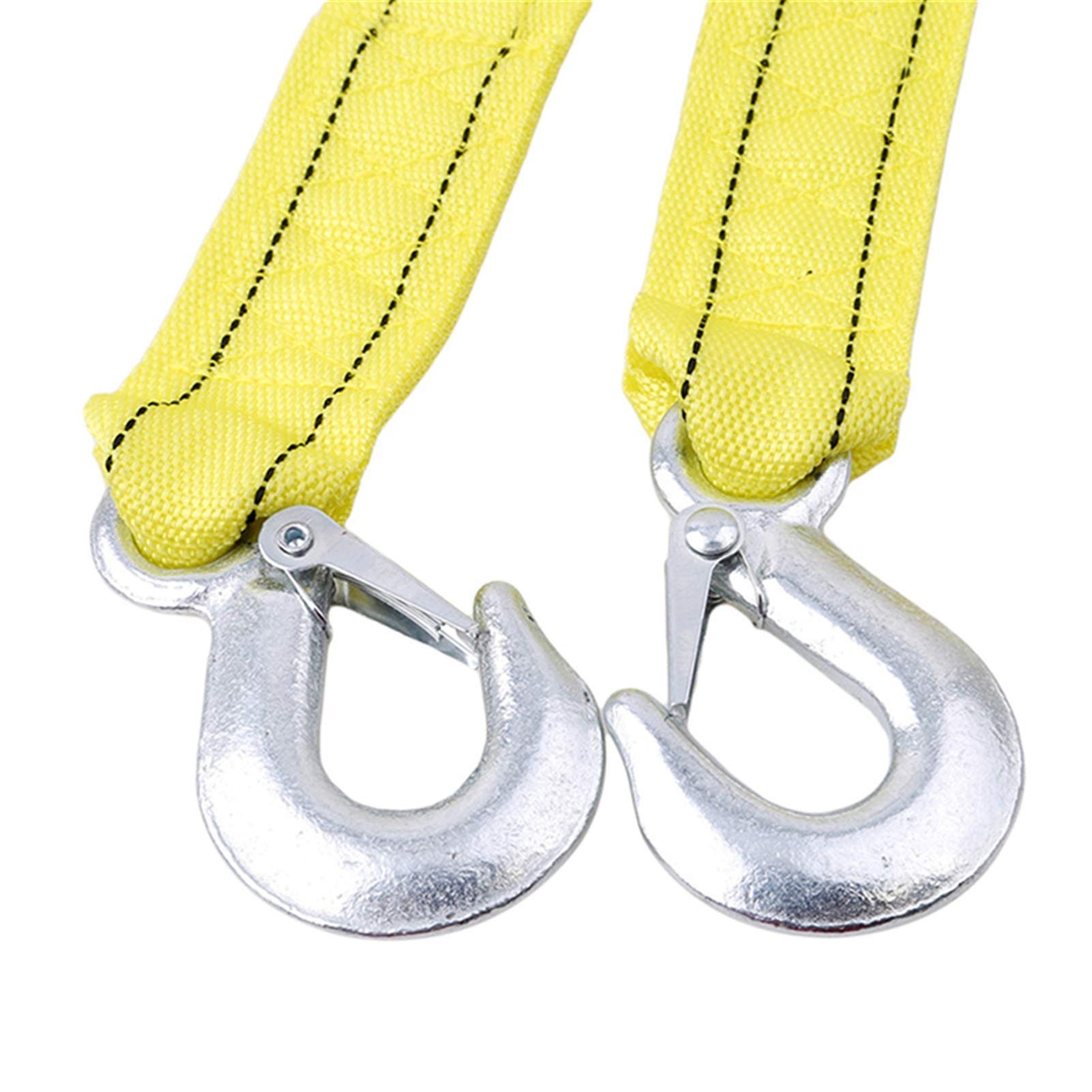 Wytrzymała lina holownicza 3 tony – kabel holowniczy z paskiem do ciągnięcia i haczykami do odzyskiwania dróg, hak orła/linki holownicze z hakiem w kształcie litery U