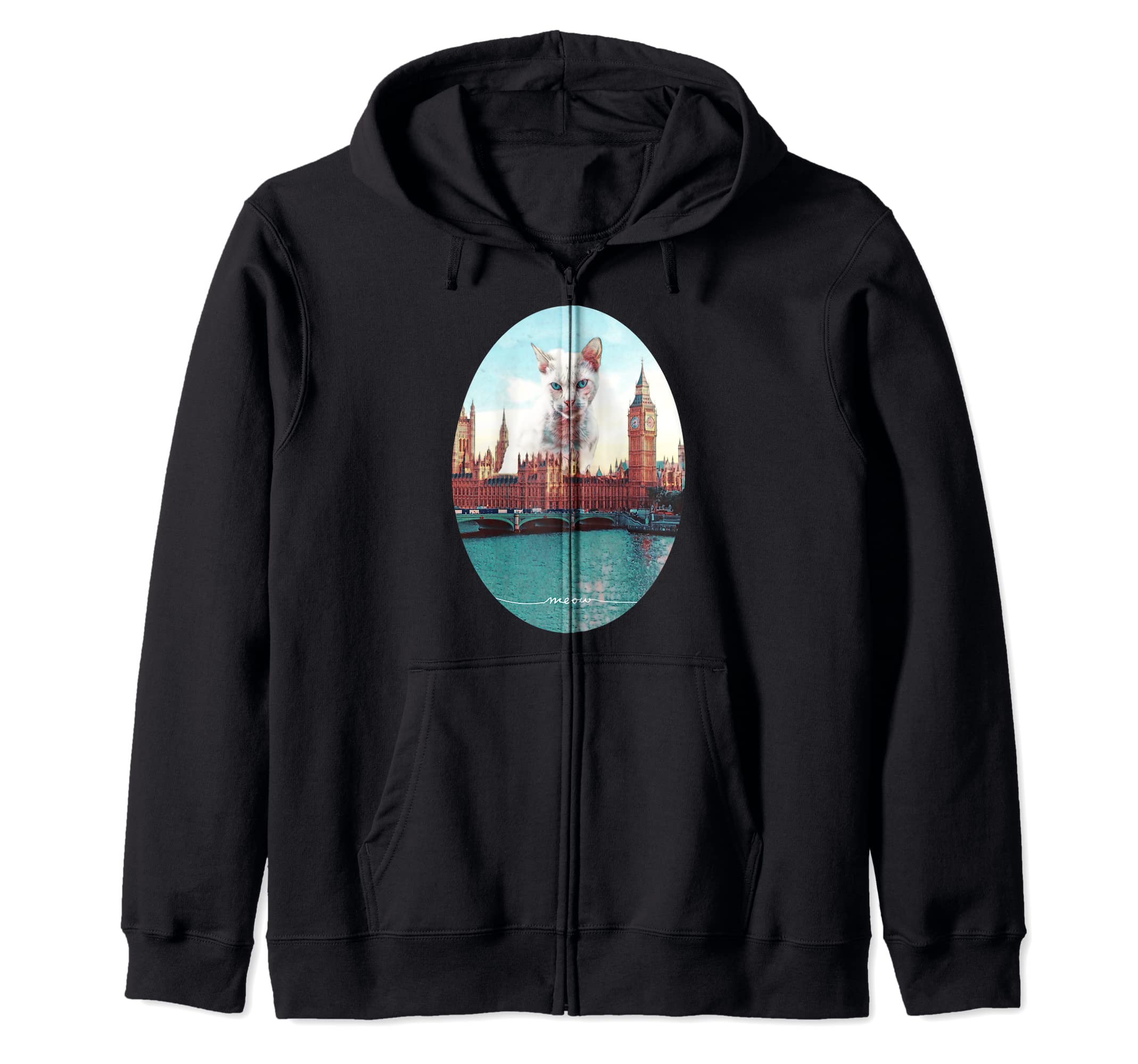 Cat in London Zip Hoodie