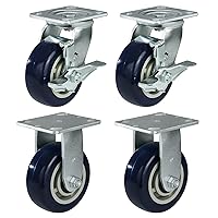 Vista 15 de Caster Wheels 8 inch Heavy Duty Casters, Industrial Casters with Polyurethane Wheel and Precision Ball Bearing-1200 Lbs Per Casters-Widely Used in