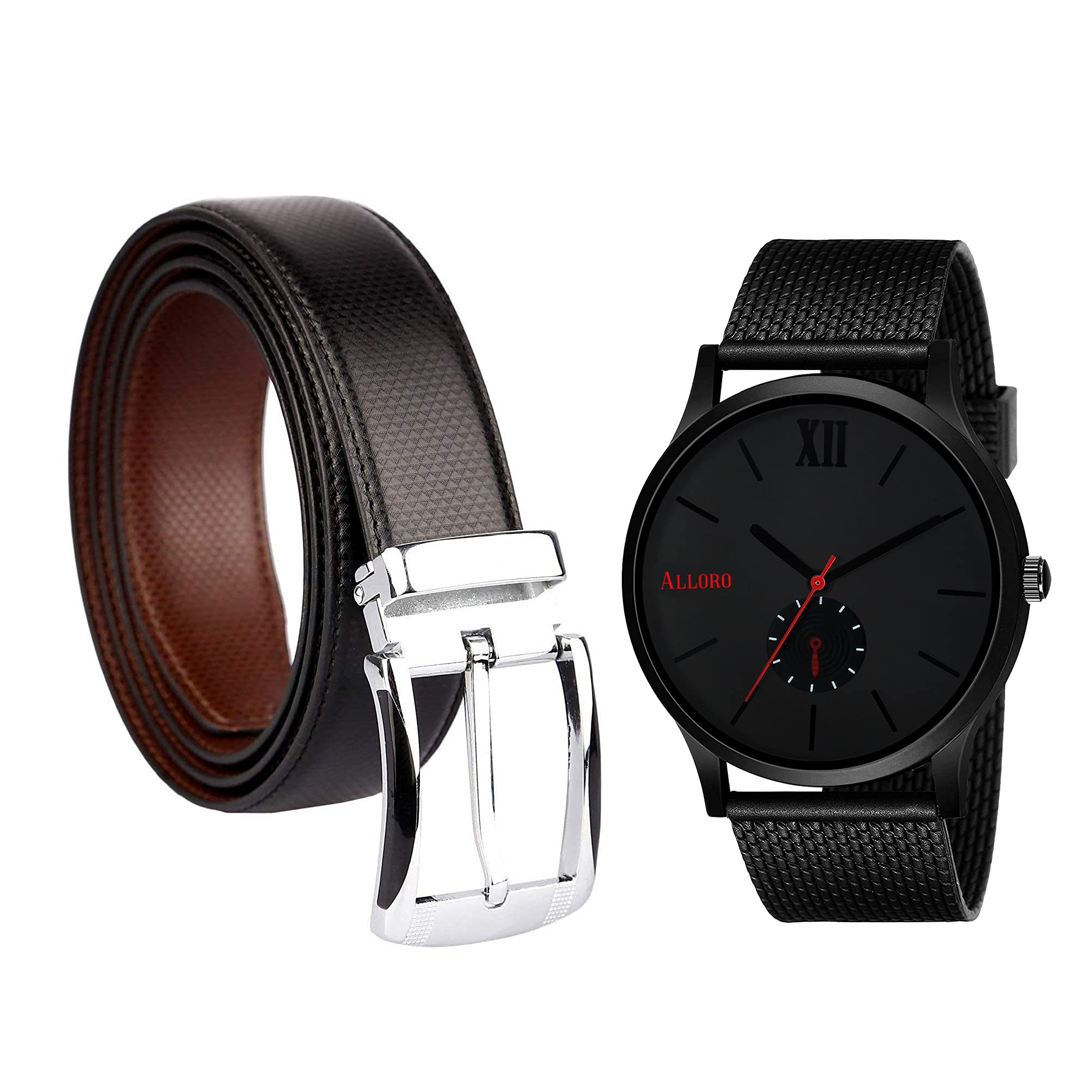 Alloro Analogue Mens & Boys Watch and Reversible PU-Leather Belt for Gift | AL-WABE204 (B091KQ5RZP) Amazon Price History, Amazon Price Tracker