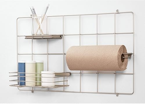 Miniatura 3 de InterDesign Jayce Sistema de pared metálica, panel de organización modular de rejilla para el almacenamiento adicional en la cocina