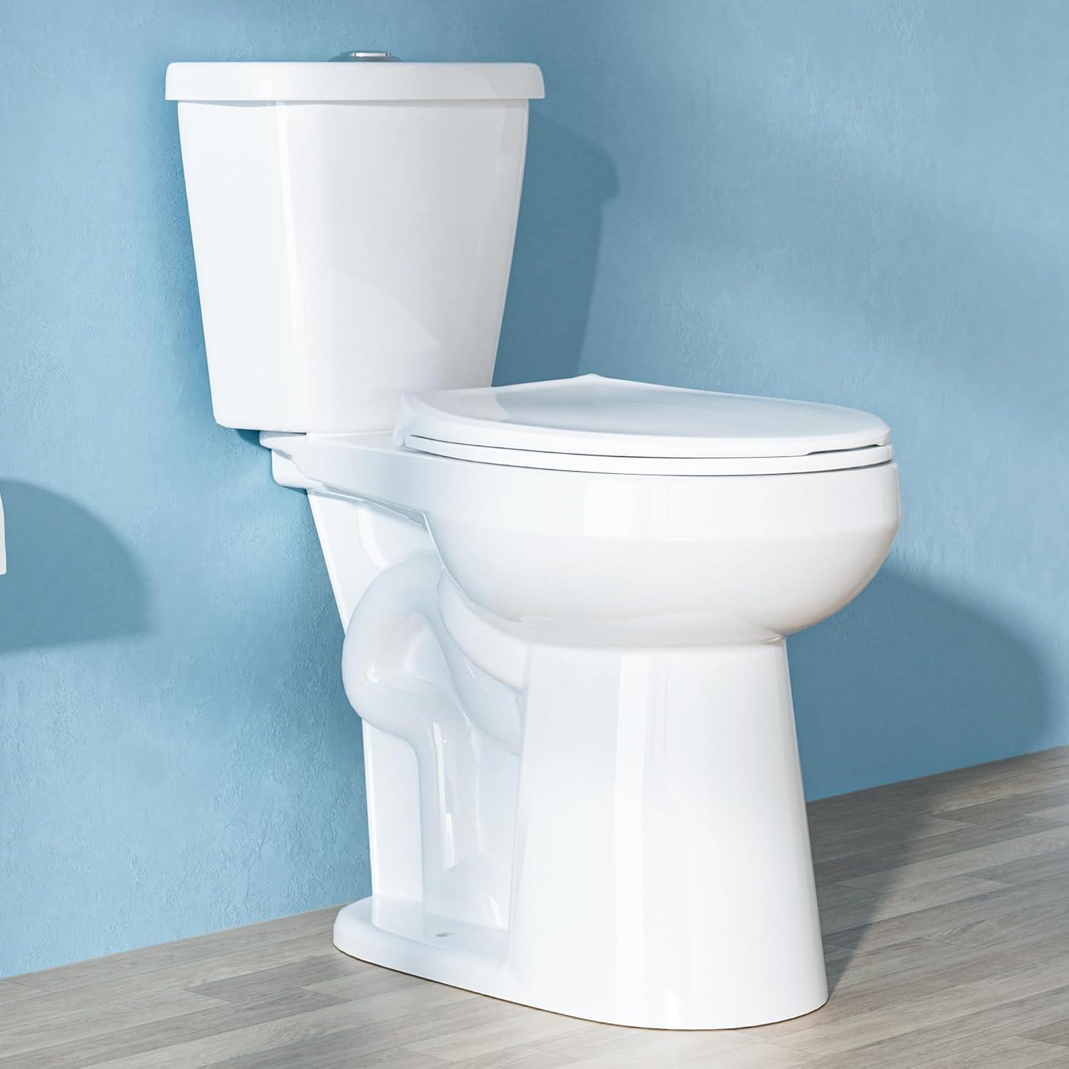 Tall Toilet 21 Inch for Seniors, Extra High Toilets, Comfort Bowl Heigh 21", Seat Height 22", Two-Piece Dual Flush 1.1/1.6 GPF, 12 Inch Rough-in, White Color, for Small Bathroom