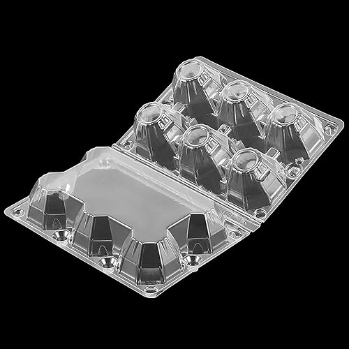 Miniatura 8 de HOIGON Paquete de 120 cajas de huevos de plástico transparente para 6 huevos, media docena de cartones de huevos con tapa, cartón de huevos vacíos