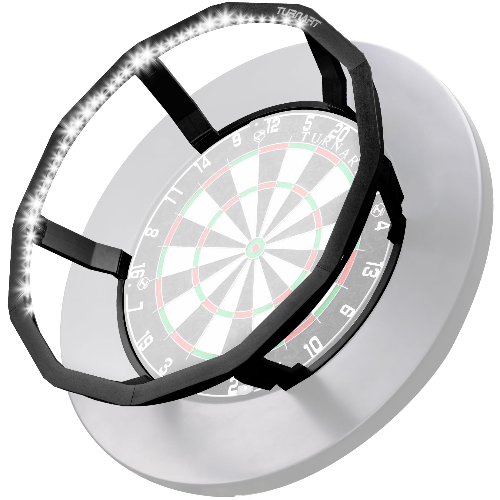 Turnart Dartscheibe Beleuchtung Dartscheibe Dart Light,360°Pro Dart Beleuchtung Helligkeitsregelung Dart lichtring für Dartscheibe Steeldart-90 LED Dartboard Beleuchtung für Wohnzimmer Oder Bar