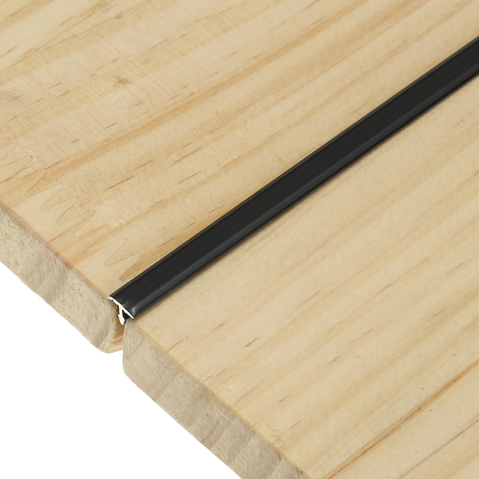 Bande de transition pour espace de sol et porte, barre de jonction plate vinyle en T noir