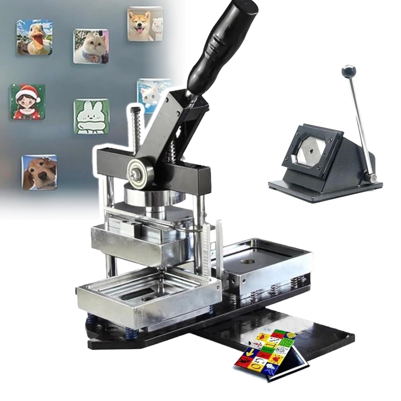 JYBNBBE 80 * 53mm90 * 65mm Rectangular Fridge Magnet Maker Machine, Refrigerator Sticker Making Machine, DIY Photo Refrigerator Sticker, Paper Cutter, 100pcs Materials