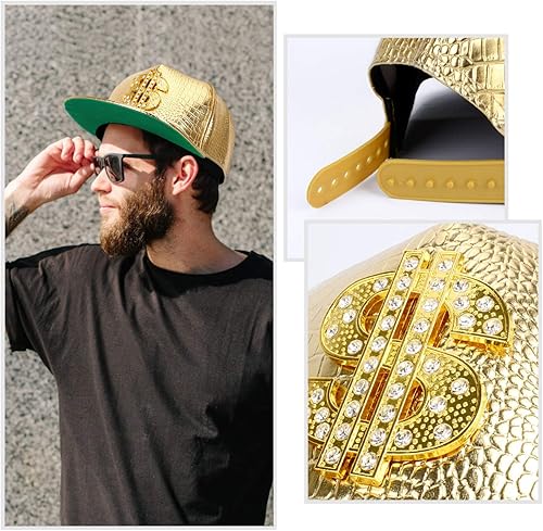 Miniatura 6 de NYU14 Las nuevas gorras de béisbol de cocodrilo sombrero de ala plana de dólar de aleación sombrero hip-hop