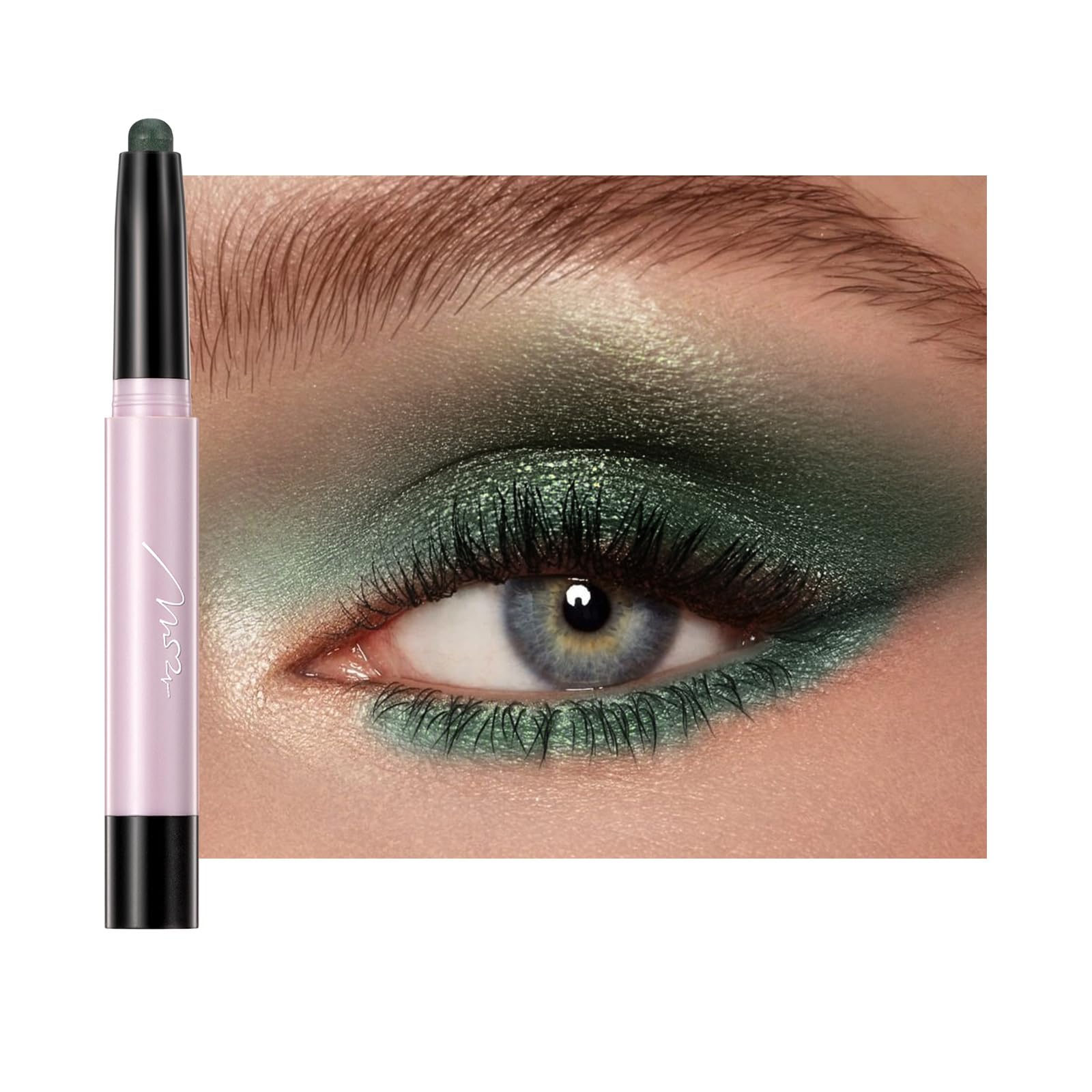 Palillo de sombra de ojos, lápiz de sombra de ojos metálico, sombra de ojos, lápiz de sombra de ojos ahumado, resistente al agua, lápiz de maquillaje para niñas y mujeres, maquillaje brillante (#9