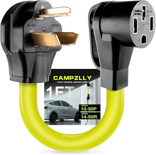Miniatura 8 de Cable adaptador de cargador EV, adaptador NEMA 14-30P a 14-50R, enchufe de secadora de 30 amperios a hembra de 4 clavijas, compatible con EV para