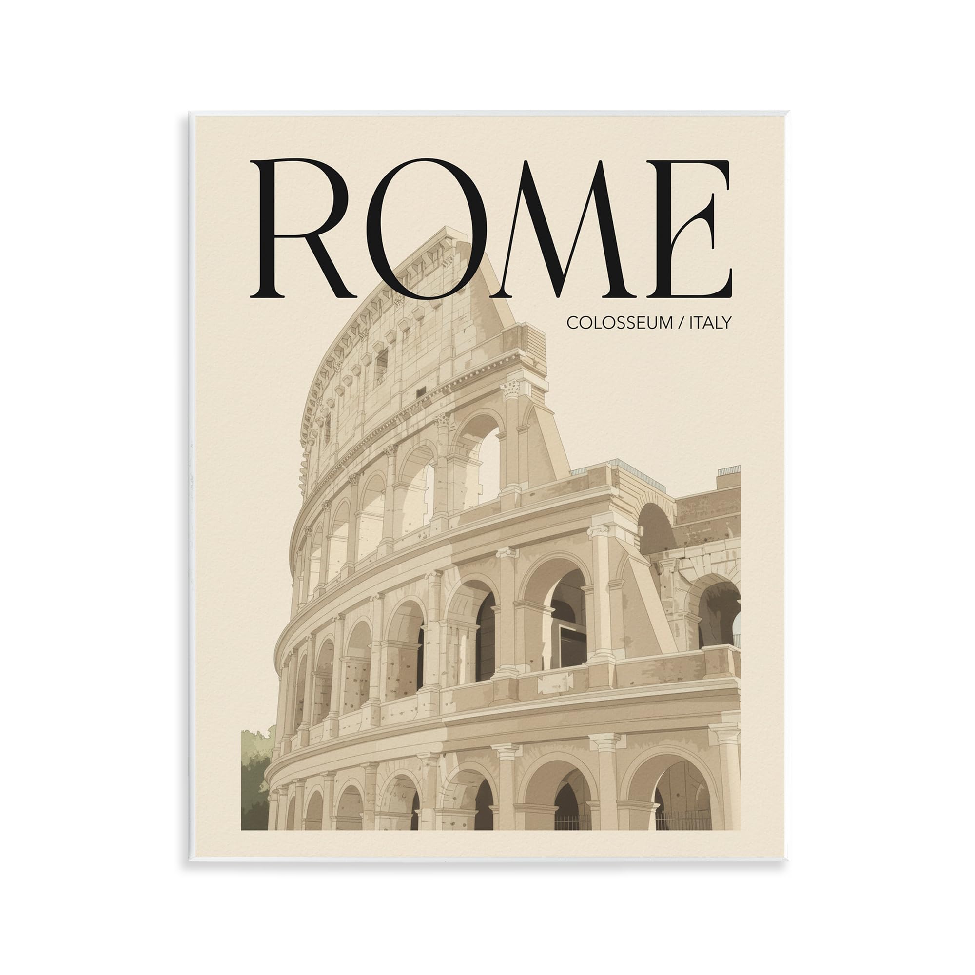 Stupell Industries Vintage Rome Colosseum Poster 'Vintage Rome Colosseum', Wall Plaque Art, 11 X 14 Inches, Easy To Hang And Sturdy, Made In Usa, By Andreas Magnusson