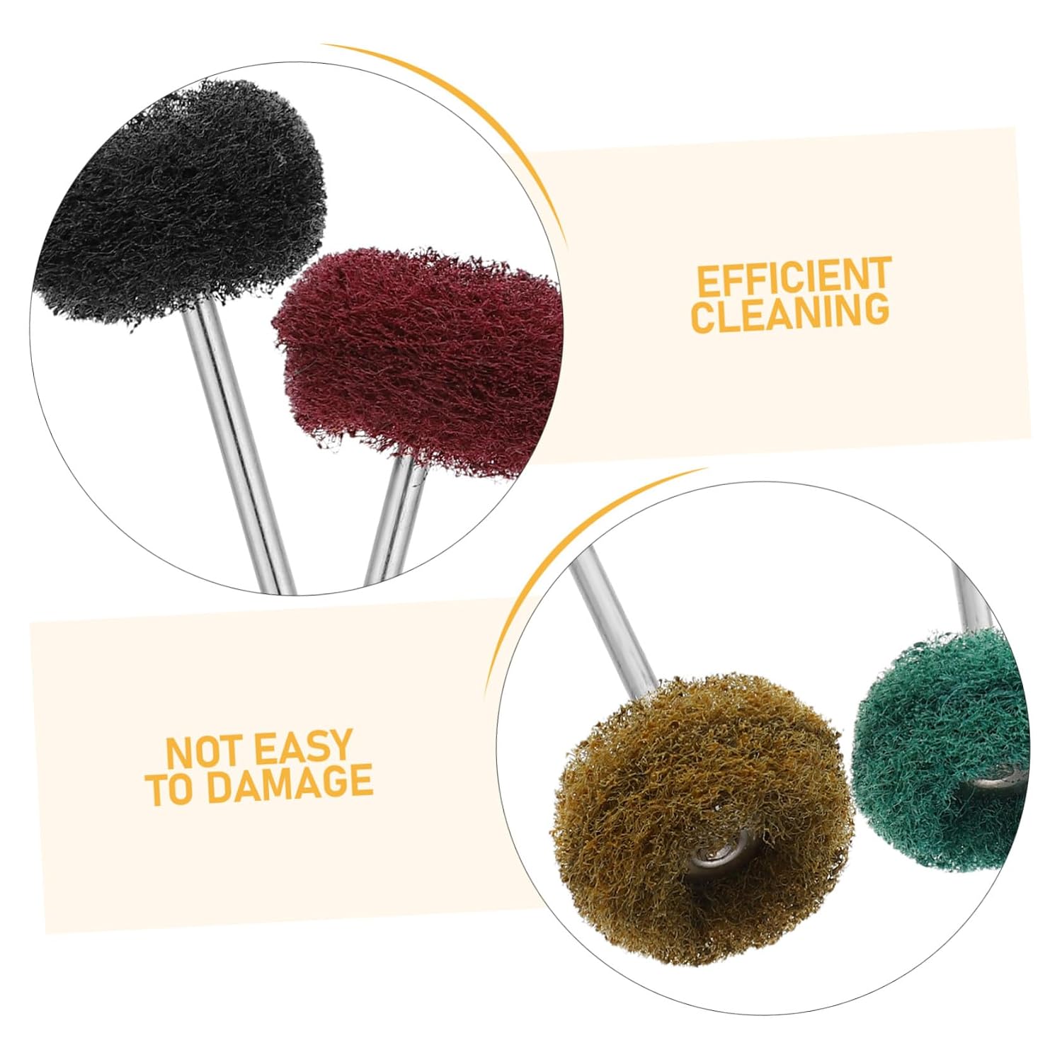 DOITOOL 100pcs Mini T-Handle Polishing Brush Wheels Set with 3mm Shank – Abrasive Buffing Rotary Tool Accessories for Jewelry, Small Area Detailing, and Tight Space Polishing Random Color