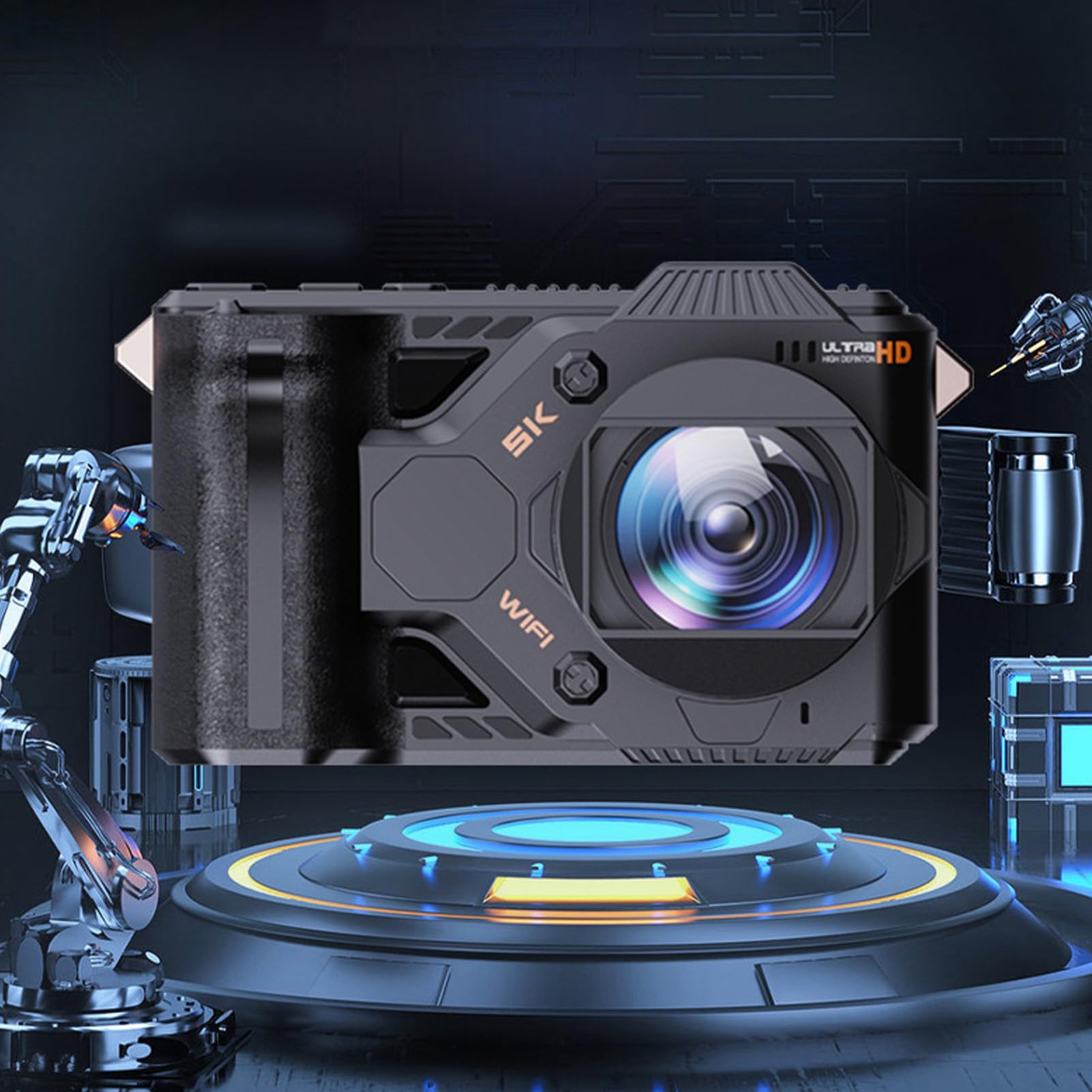 Aparat Cyfrowy 5K, 5G WiFi 50MP Aparat Fotograficzny Dalekiego Zasięgu z Zoomem Cyfrowym 50X 4-calowy Ekran IPS Kamera do Vlogowania 4800 MAh z Pełnokolorowym Noktowizorem