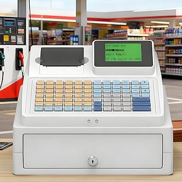 8 LED Digital Cash Register,Basic Cash Register Till, Electronic Cash Register,Pos System,81 Keys,Digital LED Cash Register,English System Cash Register Till,for Small Businesses