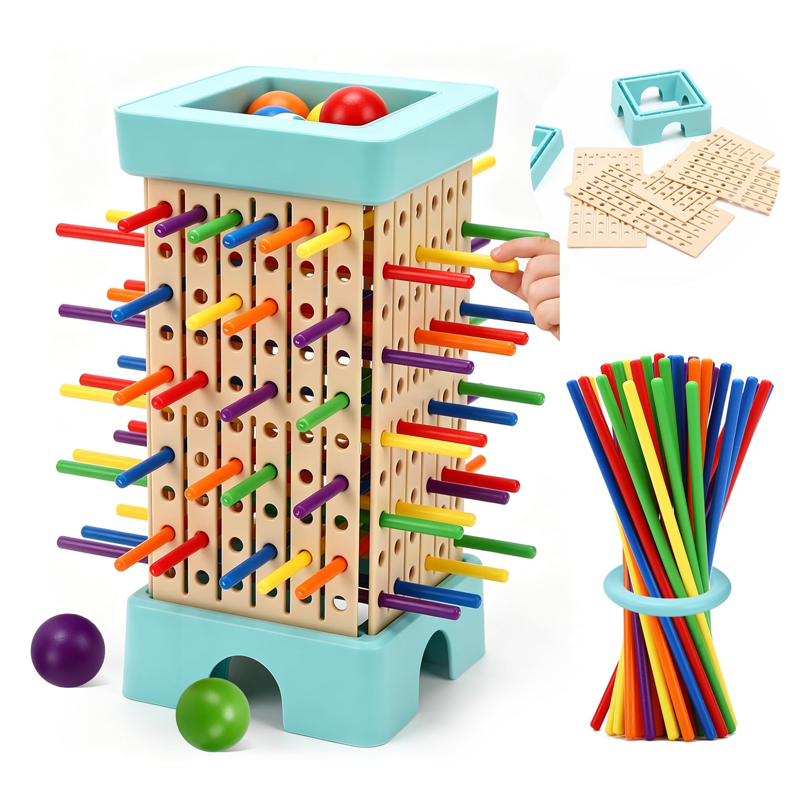 Montessori Juego de mesa, multijugador para niños de 4 a 8 años, educativo matemático, juguete de habilidades motoras finas para niñas y niños, juegos divertidos clásicos para niños de 3, 4